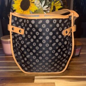 Chic Black and Tan Polka Dot Shoulder Bag
